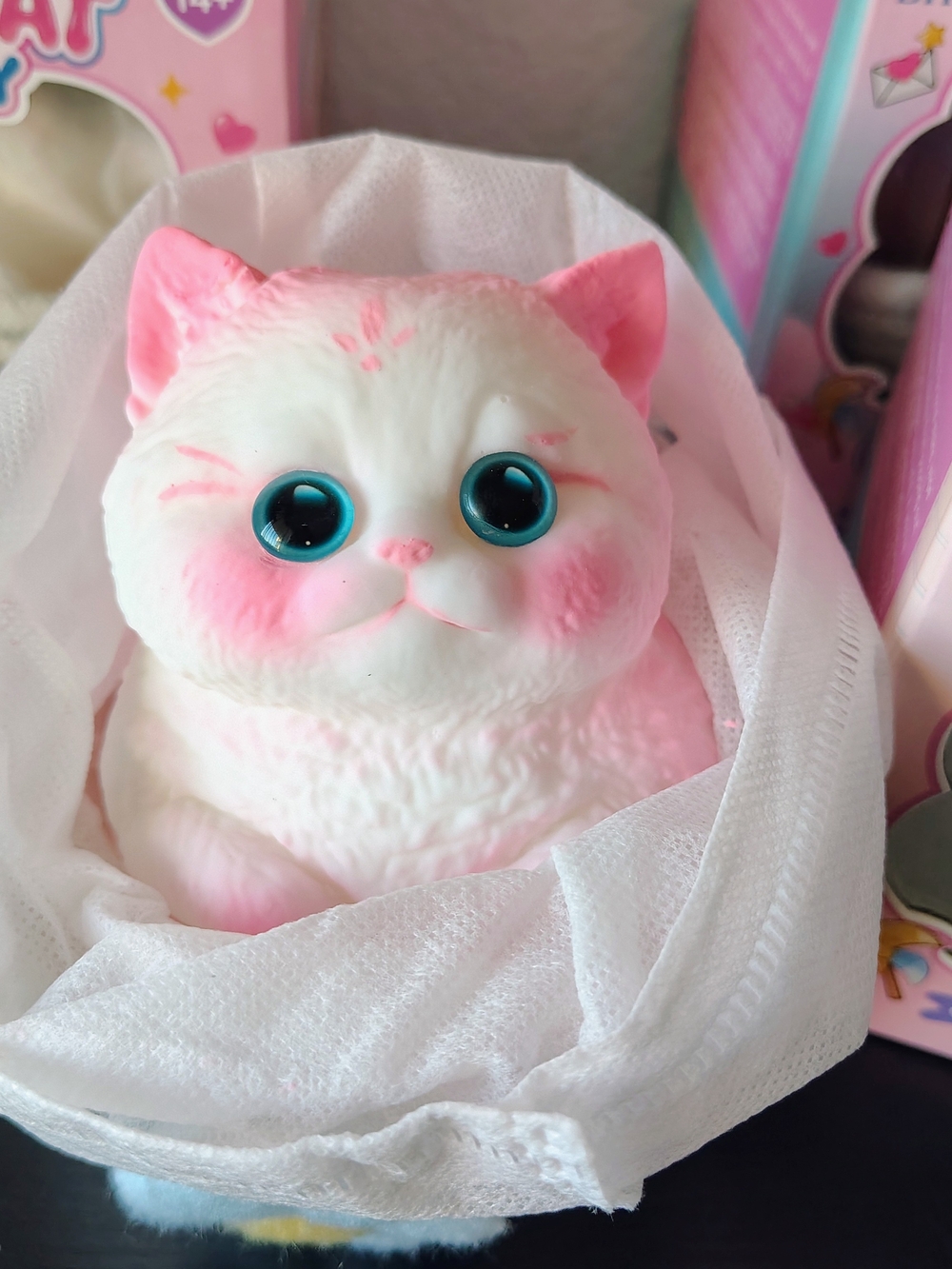 squishy An adorable cat in a basket! Brand new!